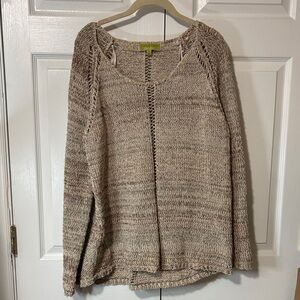 Sigrid Olsen Beige V-Neck Sweater